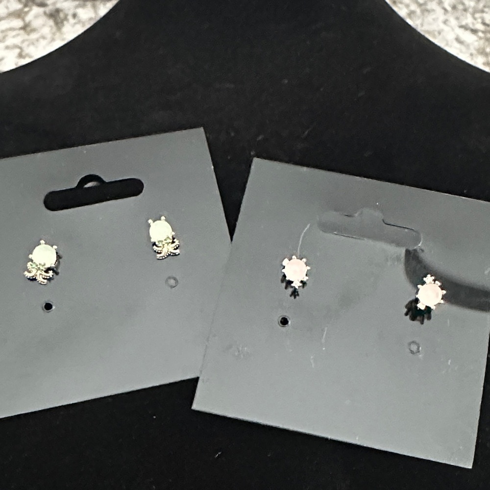 2 Pair Cute Sea Creature Stud Earrings